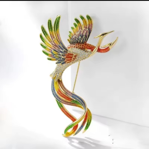 Anthropologie Rainbow Phoenix Statement Brooch | NWOT - Picture 2 of 5